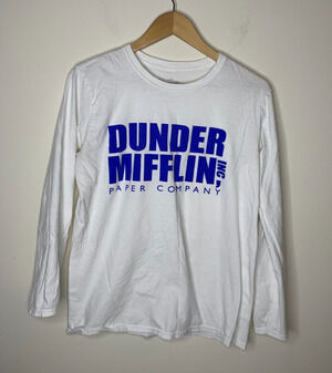 The Office Dunder Mifflin Paper Company Inc Mens Medium White Long Sleeve